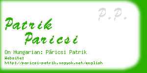 patrik paricsi business card