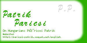 patrik paricsi business card